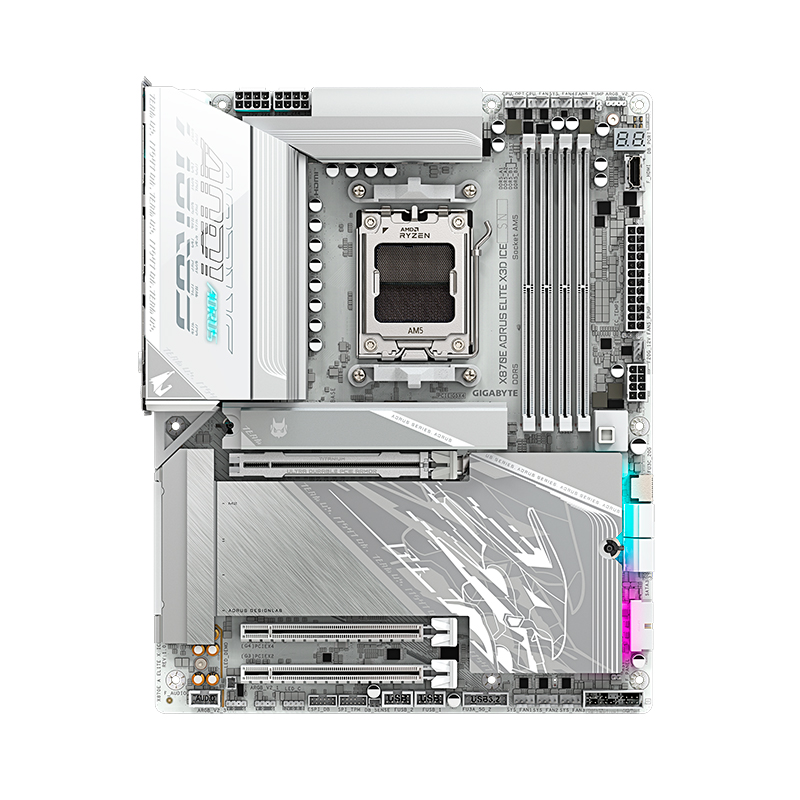 Motherboard GIGABYTE X870E AORUS ELITE X3D ICE, Chipset AMD X870E, Socket AMD AM5, ATX