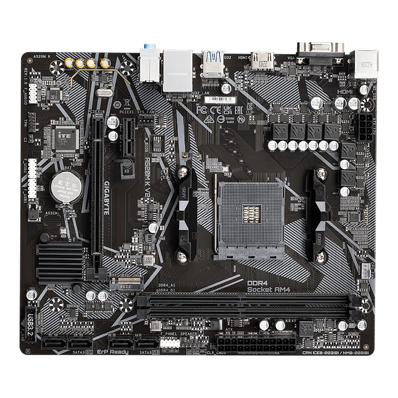 [414078] Motherboard Gigabyte A520M K V2 (rev. 1.0) Chipset AMD A520, Socket AM4, Micro ATX