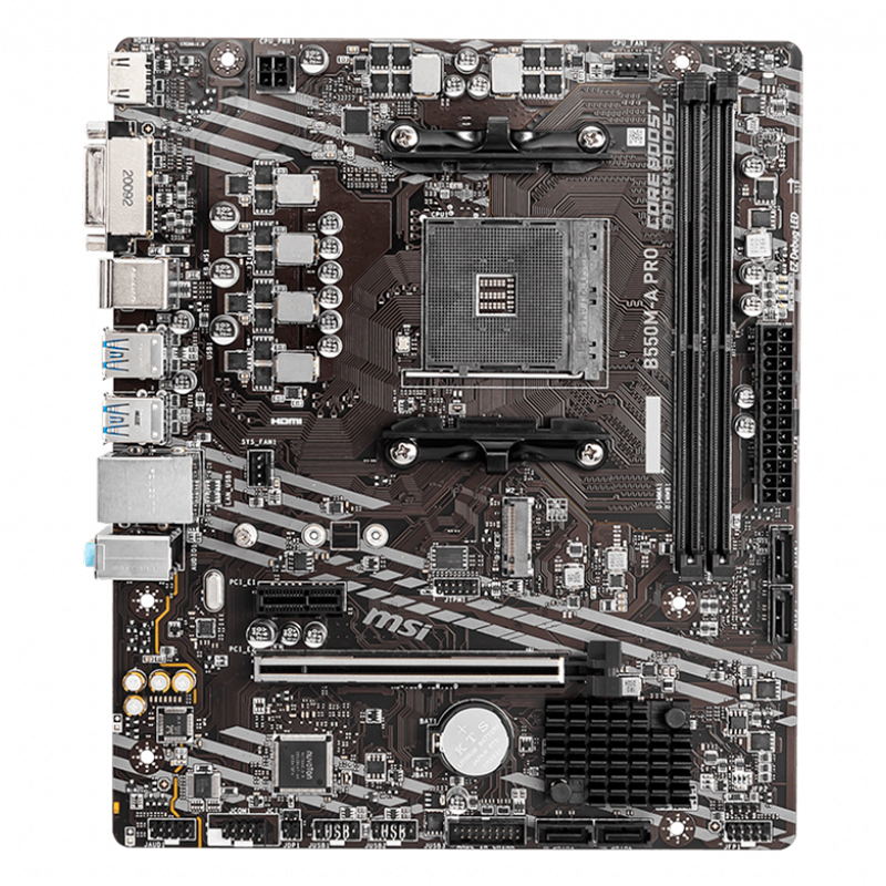 [388986] Motherboard MSI B550M-A PRO, AMD B550, AM4, DDR4, HDMI, DVI-D, LAN, USB 3.2 GEN1, M-ATX
