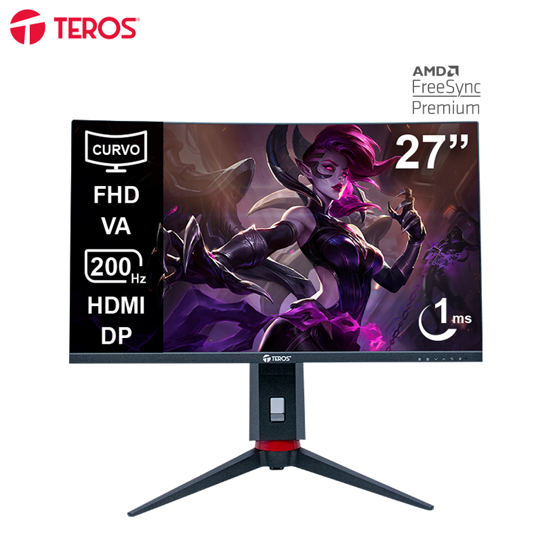 [502228] Monitor Curvo Gaming Teros TE-2788G, 27" FHD VA, 200 HZ, 1 MS,HDMI, DP, Audio Out