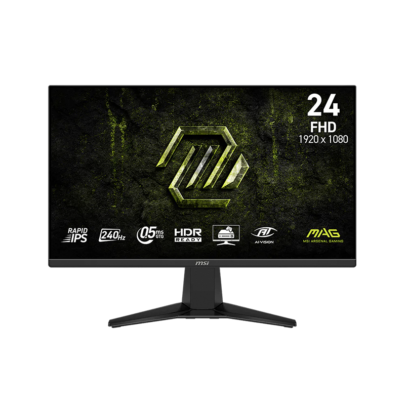 Monitor Plano Gamer MSI MAG 245F X24, 23.8" FHD IPS, 240HZ, 0.5MS, DP, HDMI, HEADPHONE OUT