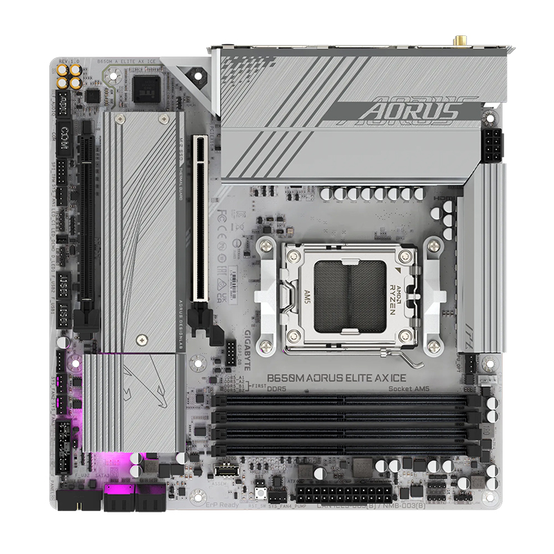 [472445] Motherboard Gigabyte B650M AORUS ELITE AX ICE, Chipset AMD B650, Socket AMD AM5, mATX