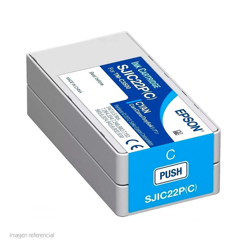 [312196] Cartucho de Tinta EPSON color Cian para impresoras Epson TM-C3500.