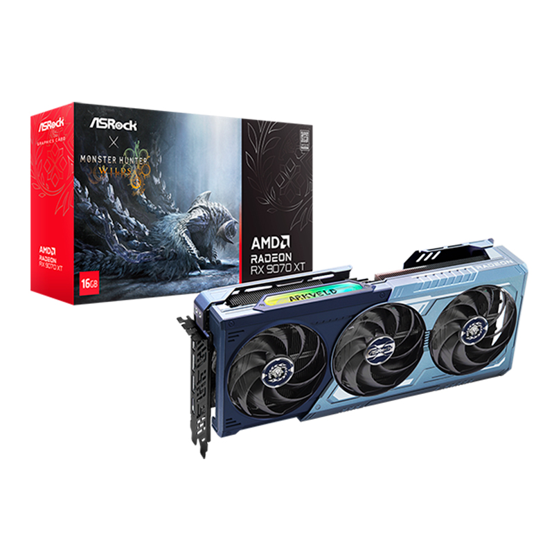 Tarjeta de video ASRock AMD Radeon™ RX 9070 XT Monster Hunter Wilds, 16GB GDDR6, PCIe5