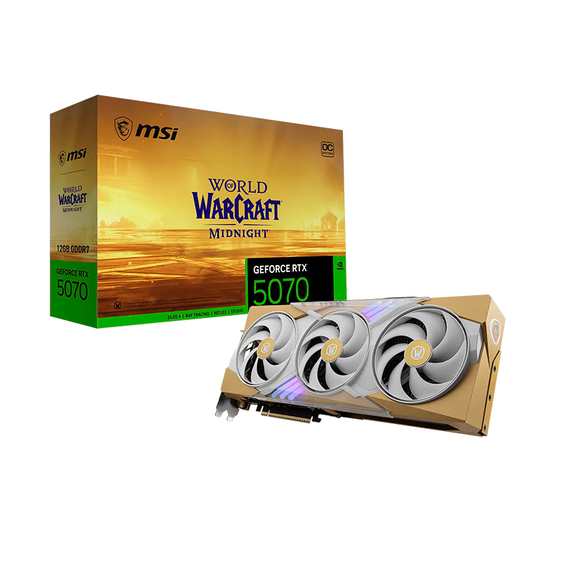 Tarjeta de video MSI GeForce RTX5070 12G WOW MIDNIGHT LIGTH EDITION OC, 12GB GDDR7, PCIe5