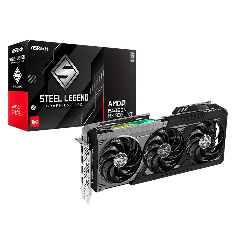 [496513] Tarjeta de video AMD Radeon RX 9070 XT Steel Legend Dark 16GB, 16 GB GDDR6, PCI-E 5.0
