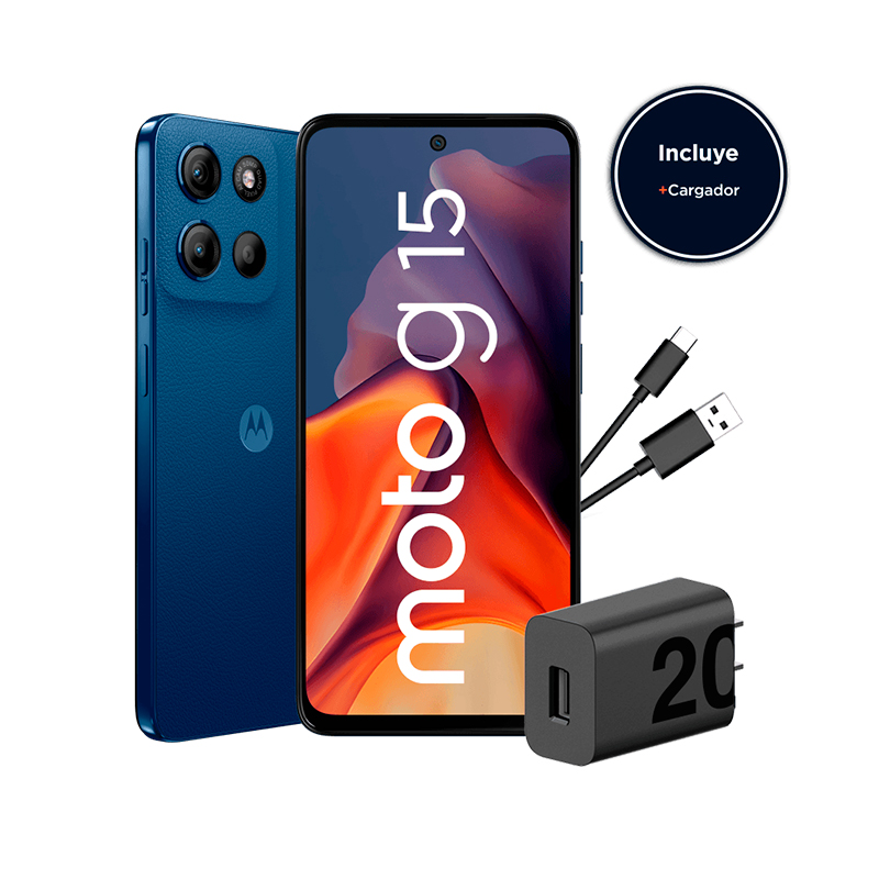 [478033] Smartphone Motorola moto g15, Pantalla: 6.7"/LCD/FHD+/60Hz, SO: Android 15, Color Azul