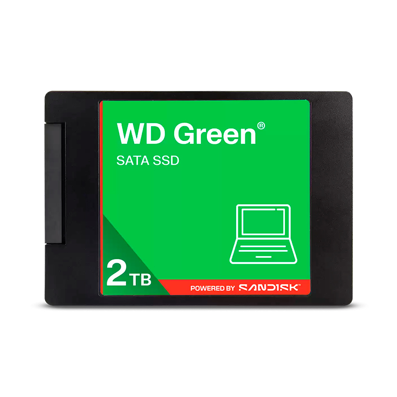 Unidad en estado solido Western Digital Green, WDS200T5G0A, 2TB, SATA, 2.5", 7mm.