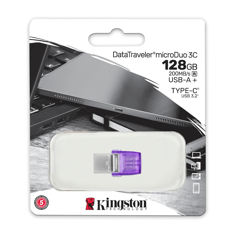 [419688] Memoria Flash USB Kingston 128GB DataTraveler microDuo 3C 200MB/s dual USB-A + USB-C