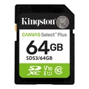 Memoria Card SD Kingston SD Canvas Select Plus, 64GB, categoría de velocidad: UHS-I/U1/V10