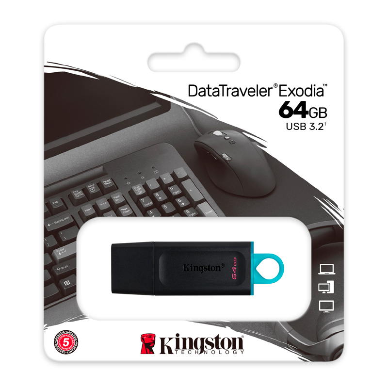 [361634] Memoria Flash USB Kingston DataTraveler Exodia 64GB, USB 3.2 Gen 1