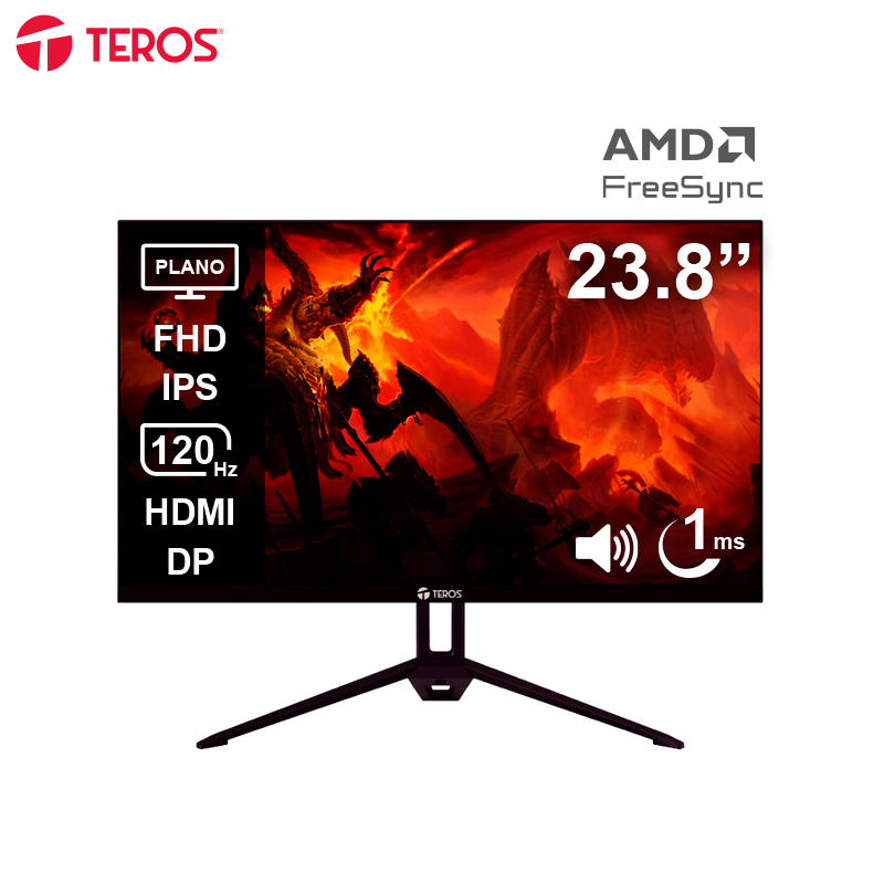 [452646] Monitor Plano TEROS TE-2415S, 23.8" FHD IPS, 120Hz, 1ms, HDMI, DP, Parlantes