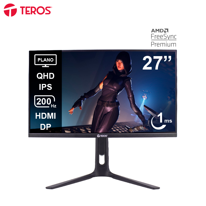 [482599] Monitor Plano Gaming TEROS TE-2754G, 27" QHD IPS, 200Hz, 1ms, HDMI, DP, AUDIO OUT