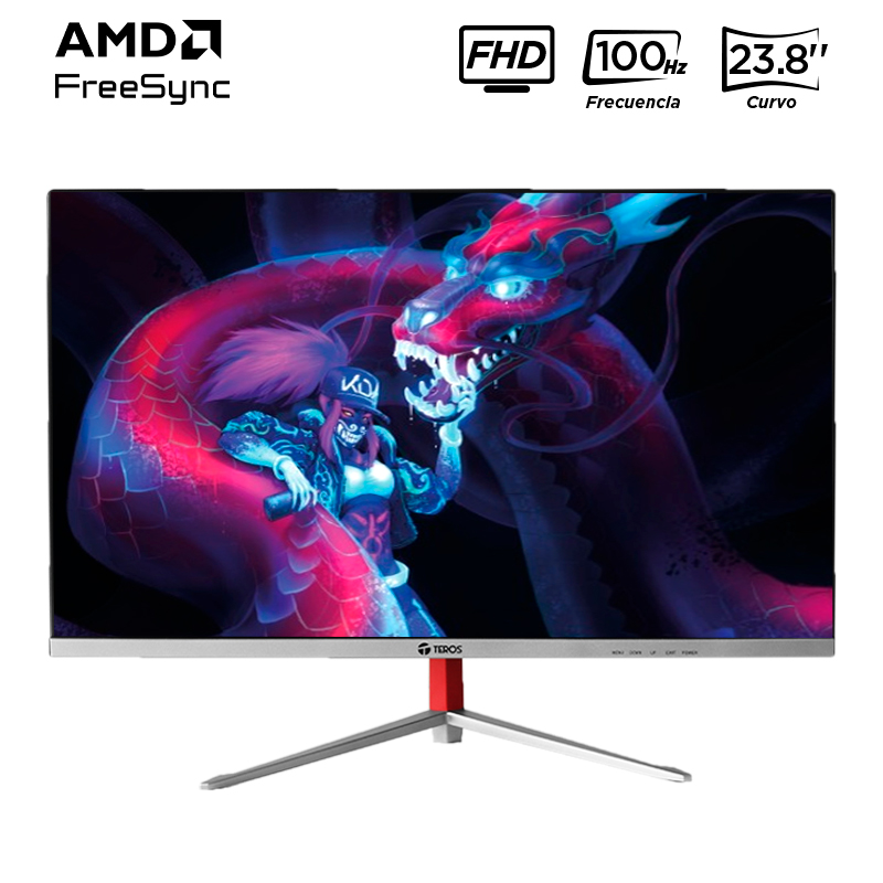 Monitor curvo TEROS TE-2401S, 23.8" FHD VA, HDMI, VGA