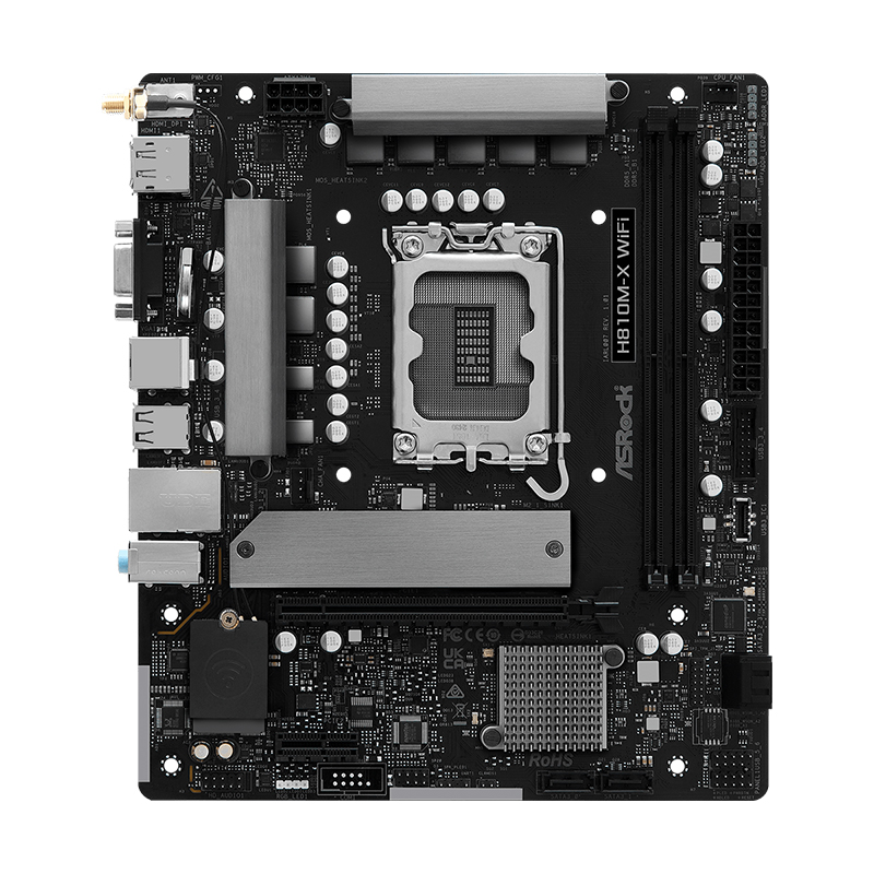 [484278] Motherboard ASROCK H810M-X WiFi, Chipset Intel H810, LGA 1851, 1xVGA, 1xHDMI, 1xDP, mATX