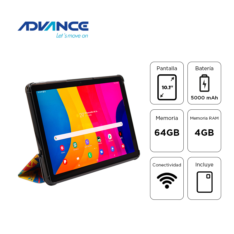 [484846] Tablet Advance SmartPad SP3703 WiFi 10.1" WXGA IPS A333 1.75GHz 4GB 64GB Android 15 gris