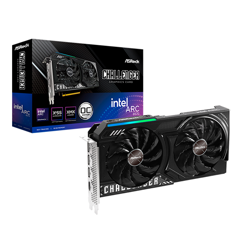 Tarjeta de video ASRock Intel Arc B570 Challenger 10GB OC, 10 GB GDDR6, PCI-e 4.0