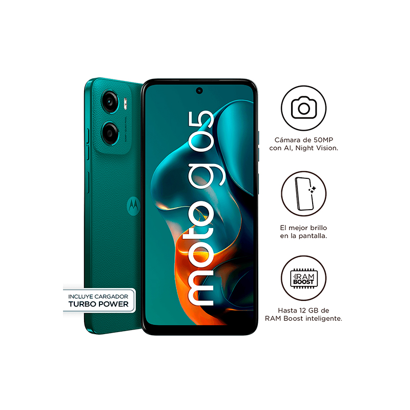 [478020] Smartphone Motorola moto g05, Pantalla: 6.7"/LCD/HD+/90Hz, SO: Android 15, Color Verde