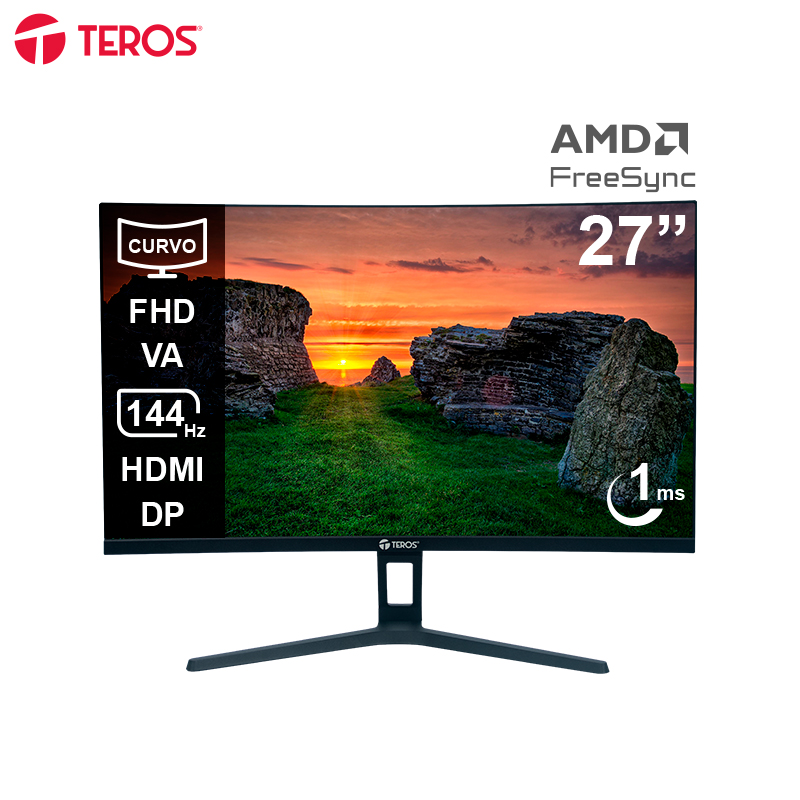 [503368] Monitor Curvo Teros TE-2734S, VA FHD (1920 x 1080), 144HZ, 1MS, HDMI, DP, Audio Out