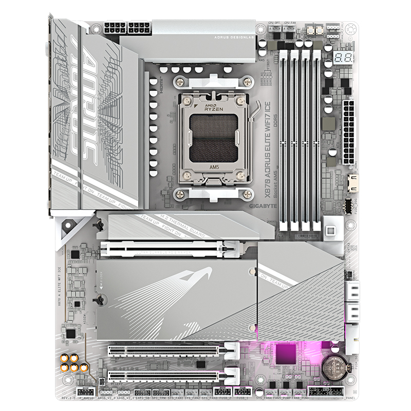 Motherboard GIGABYTE X870 AORUS ELITE WIFI7 ICE, Chipset AMD X870, Socket AMD AM5, ATX