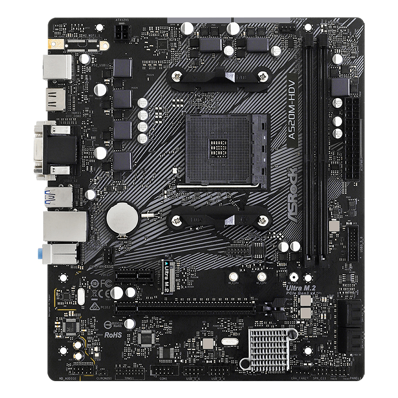 [451644] Motherboard ASROCK A520M-HDV, Chipset AMD A520, Socket AMD AM4, mATX