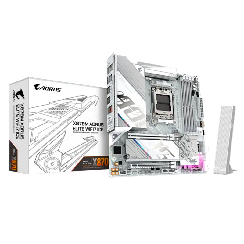 [510132] Motherboard GIGABYTE X870M AORUS ELITE WIFI7 ICE, Chipset AMD X870, Socket AMD AM5, M-ATX