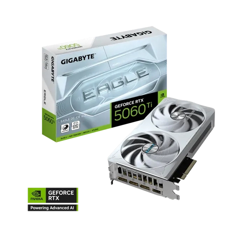 [501656] Tarjeta de video GIGABYTE GeForce RTX 5060 Ti EAGLE OC ICE 16G, 16 GB GDDR7, PCIe 5.0