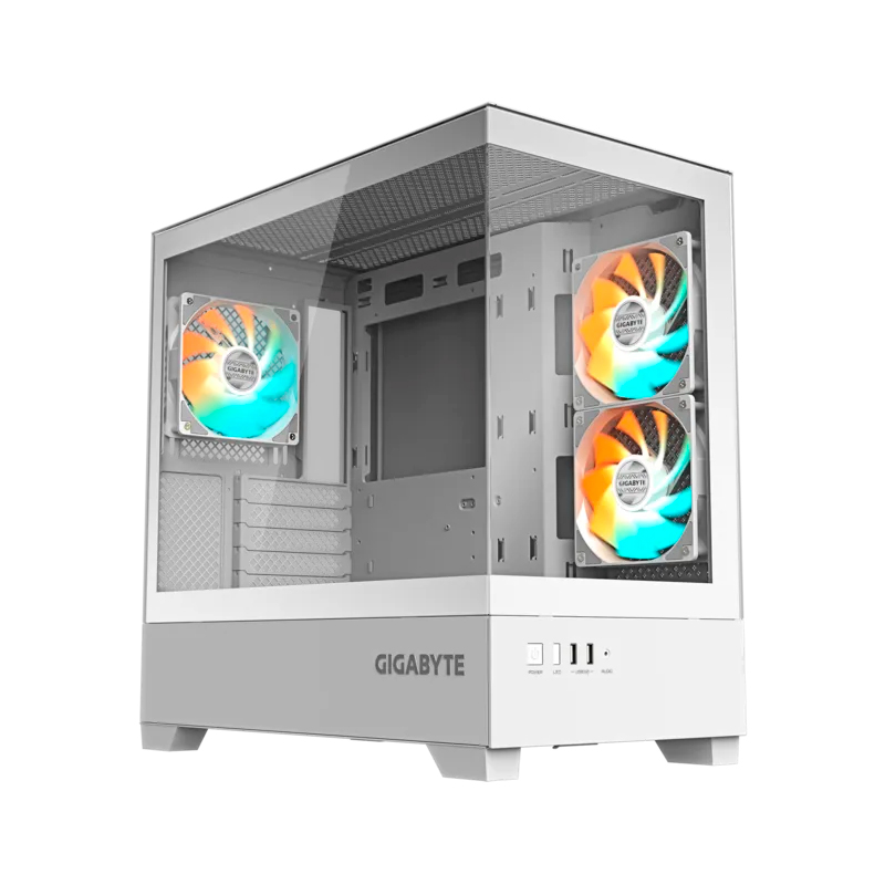 [508211] Case GIGABYTE GB-C201P PANORAMIC, Mid Tower, Compatible con mini-ITX/m-ATX, Color blanco