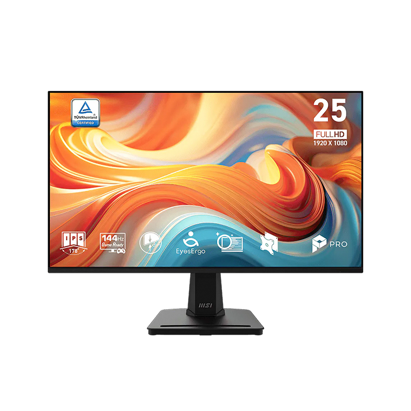 Monitor Plano Gaming MSI PRO MP251 E14L, 24.5" FHD IPS, 144Hz, HDMI x1, VGA x1