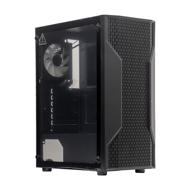 Case sin fuente gamer TEROS TE-1332G, ITX, M-ATX, ATX, 3.5" y 2.5", negro