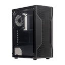 Case sin fuente gamer TEROS TE-1332G, ITX, M-ATX, ATX, 3.5" y 2.5", negro