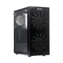 Case sin fuente gamer TEROS TE-1333G, ITX, M-ATX, ATX, 3.5" y 2.5", negro