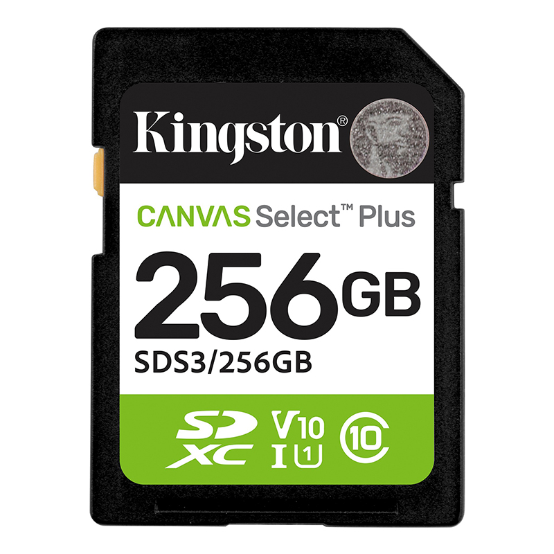 [497454] Memoria Card SD Kingston SD Canvas Select Plus 256GB, categoría de velocidad: UHS-I/U1/V10
