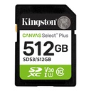 Memoria Card SD Kingston SD Canvas Select Plus 512GB, categoría de velocidad: UHS-I/U3/V30