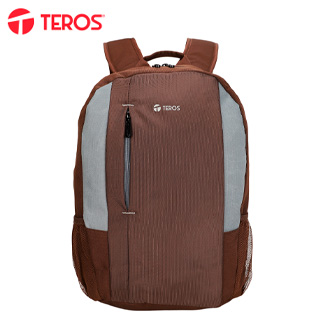 Mochila TEROS TE-9040BR, para laptops de hasta 15.6", color marrón con gris