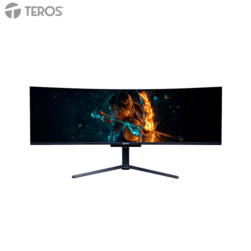 Monitor curvo gaming TEROS TE-4920G, 49" UWQHD QD-OLED, 144Hz, 0.03ms, HDMI, DP, Audio out