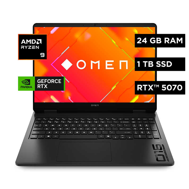 [516334] Notebook HP OMEN Gaming 16-ap0007la, 16" 2K IPS AMD Ryzen 9 8940HX hasta 5.3GHz, 24GB DDR5