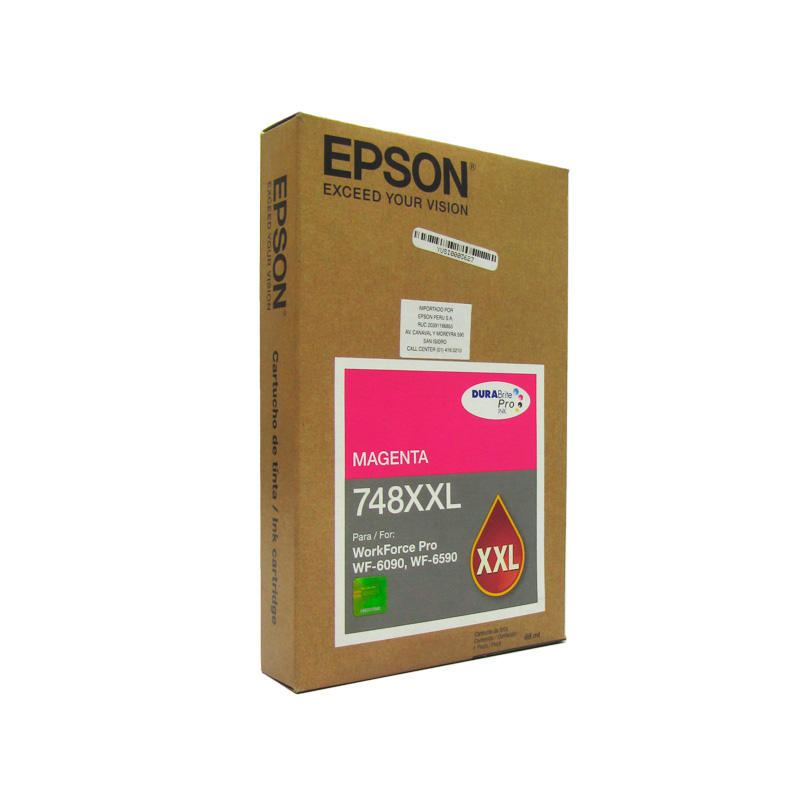 [220129] cartucho de tinta Epson 748XXL, Magenta, Alto Rendimiento, para Epson WorkForce Pro.