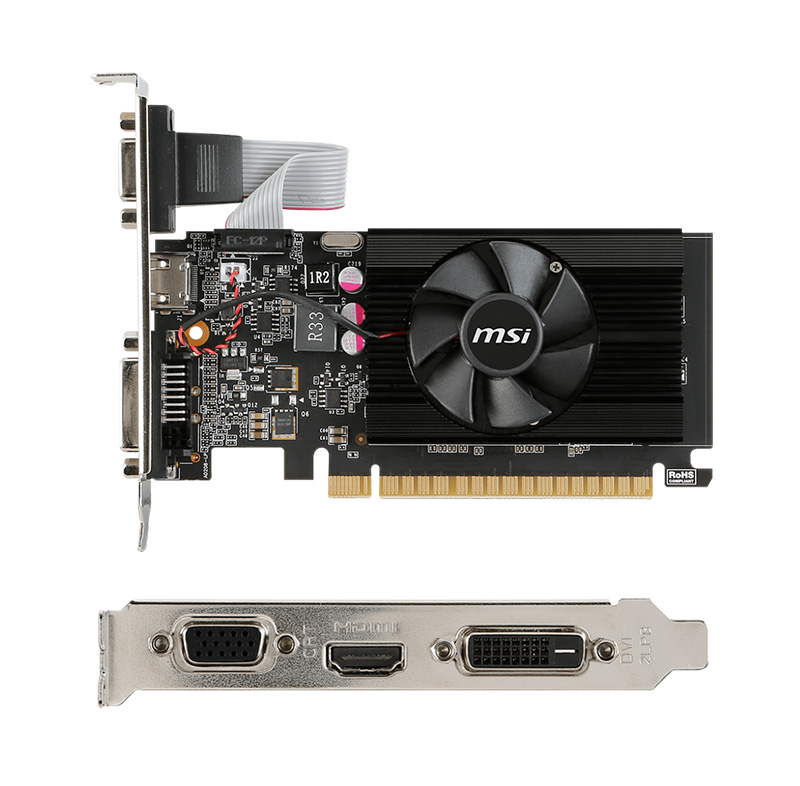 [246374] Tarjeta de video MSI Nvidia GeForce GT 710, 2GB DDR3 64-bit, PCI-e 2.0, Low-Profile.