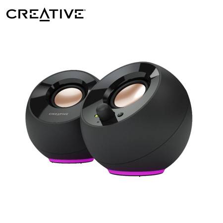 [0029796] PARLANTE CREATIVE PEBBLE SE RGB 2.0 4.4W / 8.8W 3.5MM USB-POWER BLACK (51MF1725AA000)