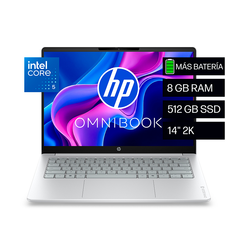 [516623] NB HP OmniBook 3 14-hu0051la, 14" 2K IPS, Core 5 120U hasta 5GHz/8GB DDR5/512GB SSD M.2