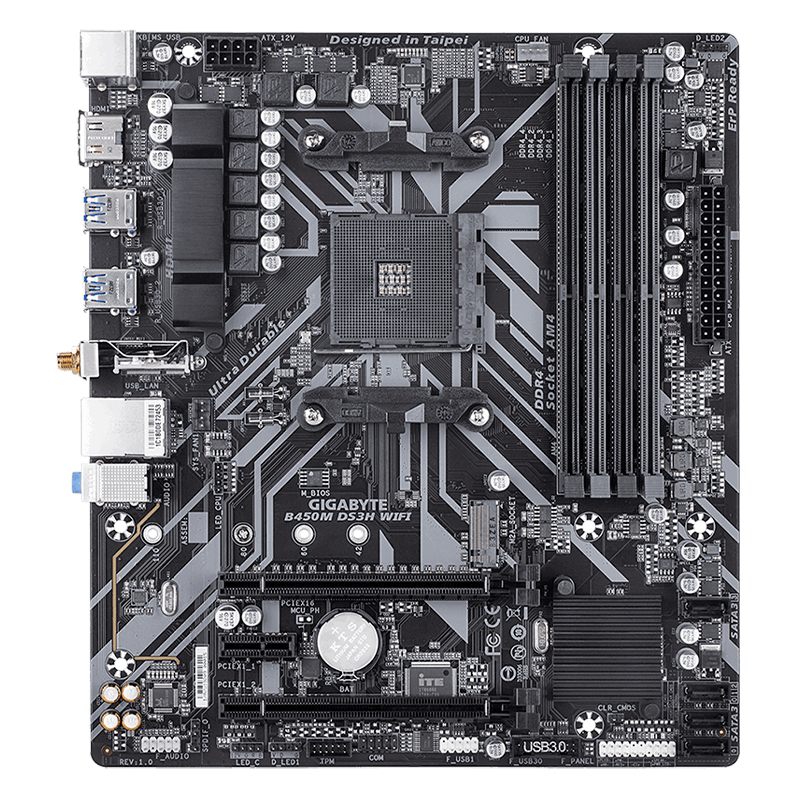 Motherboard Gigabyte B450M DS3H WIFI (rev. 1.0) , Chipset AMD B450, Socket AMD AM4, mATX