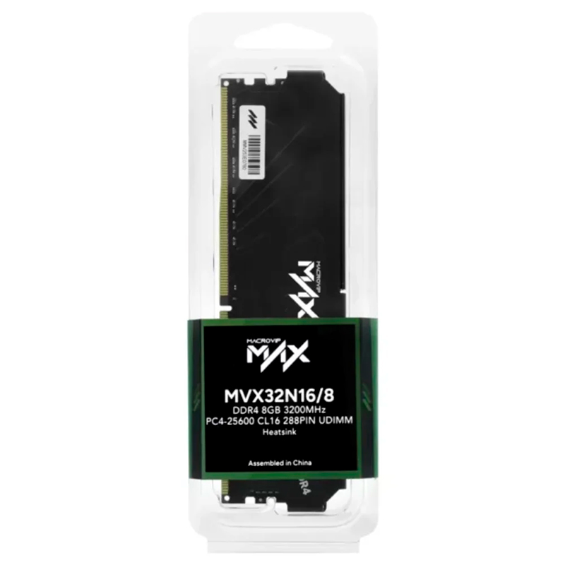 [525010] Memoria UDIMM MACROVIP Max, MVX32N16/8, 8GB DDR4-3200MHz PC4-25600, CL16, 288-Pin.