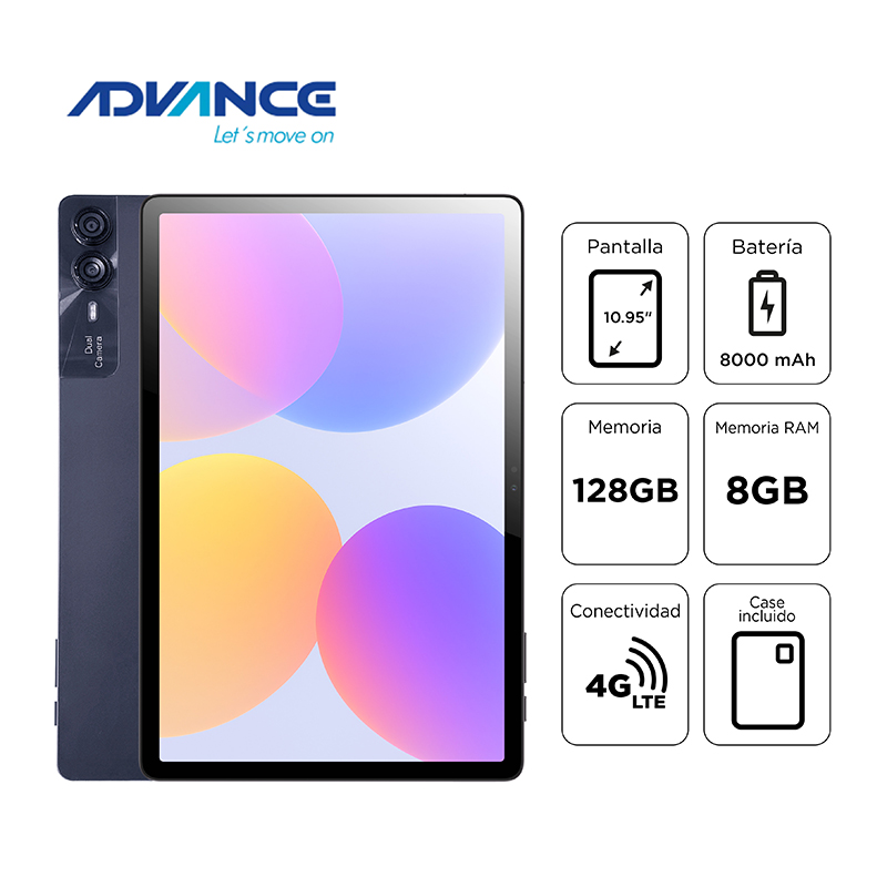 [437778] Tablet Advance NovaPad NP6070, 10.95" IPS 1920*1200, 8GB RAM, 128GB, Android 15, 4G LTE