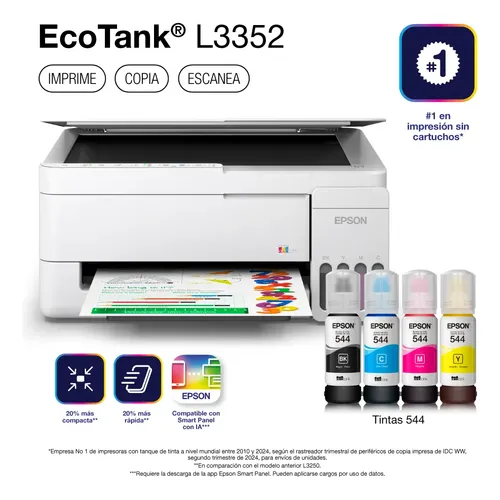 Impresora color Multifuncional EPSON EcoTank L3352/Imprime/Copia/Escanea/Wi-Fi/HS USB/WHT SN:XFA5003116