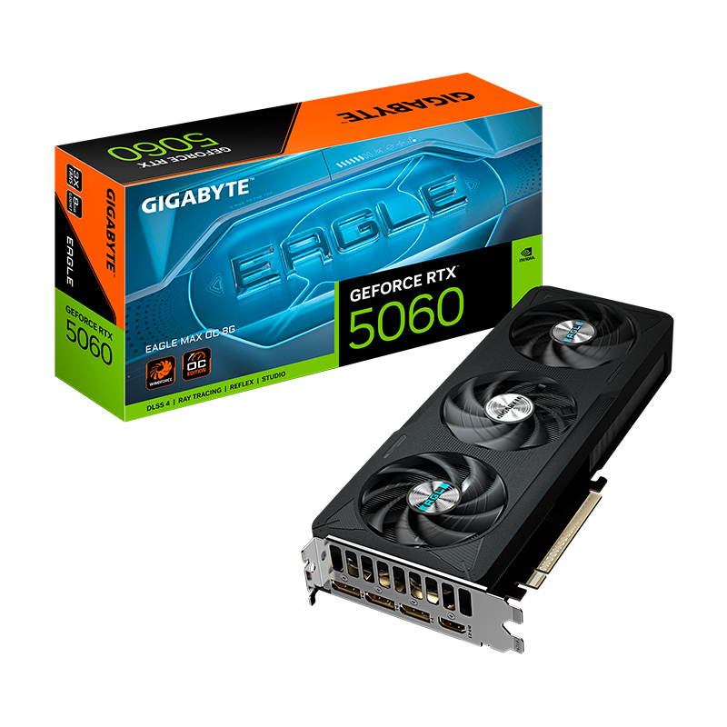 [499029] Tarjeta de video GIGABYTE GeForce RTX 5060 EAGLE MAX OC 8G, 8 GB GDDR7, PCIe Gen 5.0