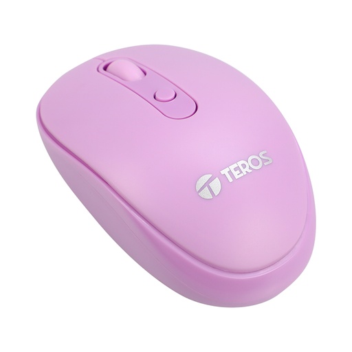 [mste5075p] Mouse óptico inalámbrico Teros TE5075P, Color Purpura, 1600 dpi, receptor USB.