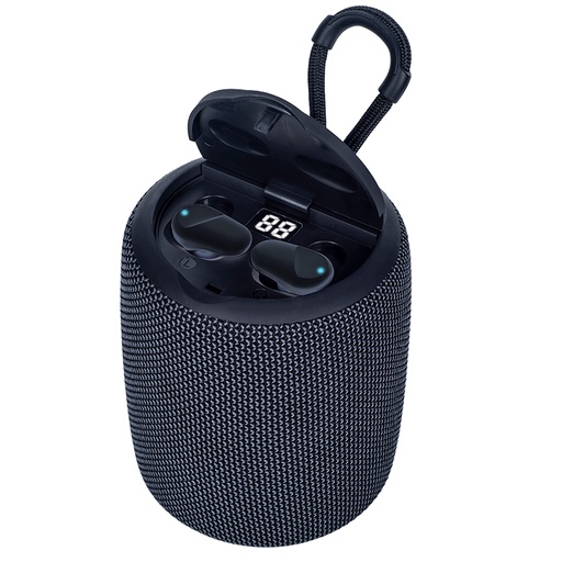 [mmspte6033n] Parlante y Audífono 2 en 1 Teros, TE-6033N, Bluetooth, 5W, 1200mAh, Negro