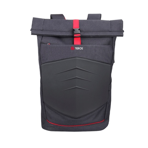 [nbacterids18588] Mochila gamer Teros TE-IDS18588, Poliéster, notebook hasta 15.6", negro+rojo.