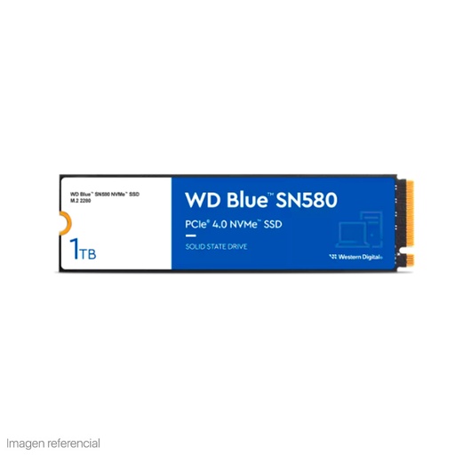[ssdwds100t3b0e] Unidad de estado solido Western Digital Blue SN580 1TB M.2 2280, PCIe Gen 4.0 x4 NVMe 1.4b